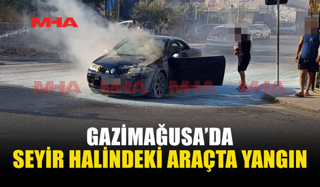 DENİZ PİYADE CADDESİ’NDE ARAÇ ALEVLERE TESLİM OLDU