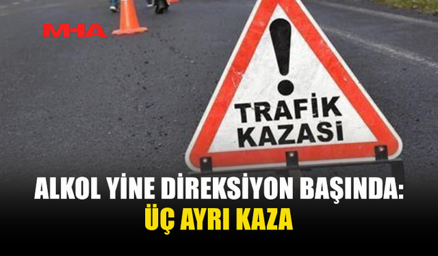 ÜÇ BÖLGEDE KAZA: ALKOLLÜ SÜRÜCÜLER TUTUKLANDI