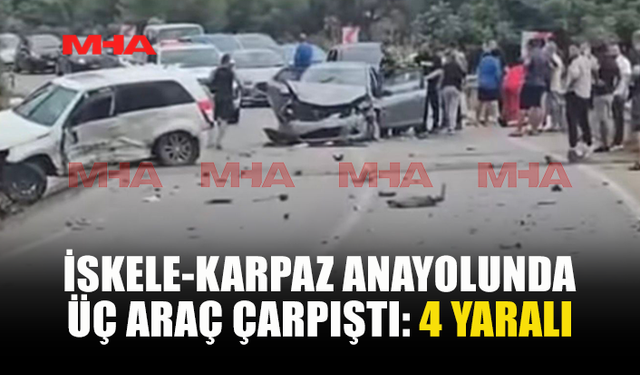 İSKELE-KARPAZ ANAYOLU’NDA KORKUTAN KAZA: 4 YARALI
