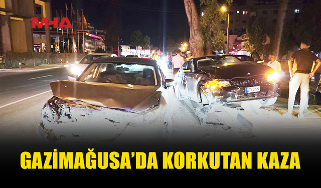 GAZİMAĞUSA’DA DÜN GECE KORKUTAN KAZA