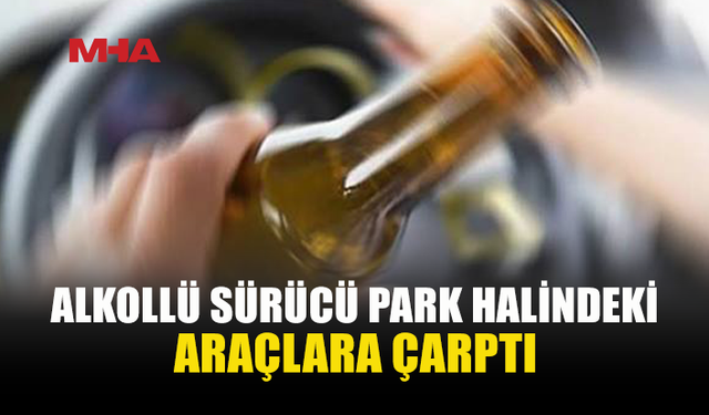ALKOLÜN ETKİSİYLE PARK HALİNDEKİ ARAÇLARA ÇARPTI