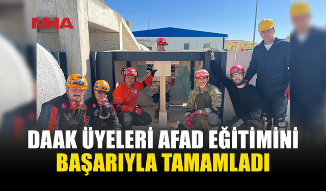 DAAK’TAN ÜÇ ÜYE ENKAZDA ARAMA-KURTARMA EĞİTMENİ OLDU