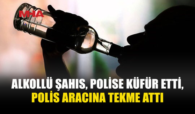 186 MİLİGRAM ALKOLLÜ ŞAHIS POLİS ARACINA HASAR VERDİ