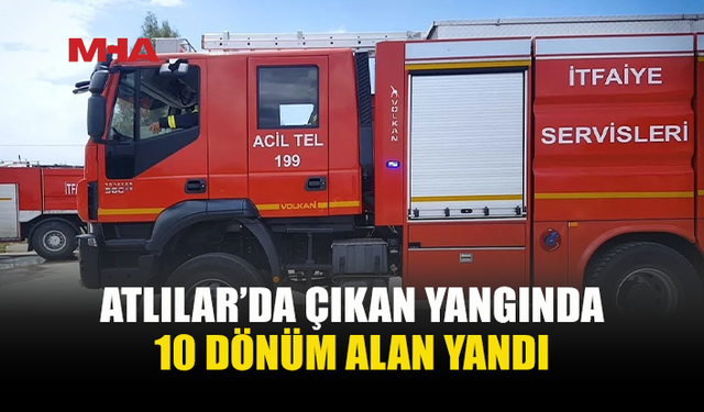 ATLILAR’DA YANGIN: 10 DÖNÜMLÜK ALAN VE SULAMA BORULARI ZARAR GÖRDÜ
