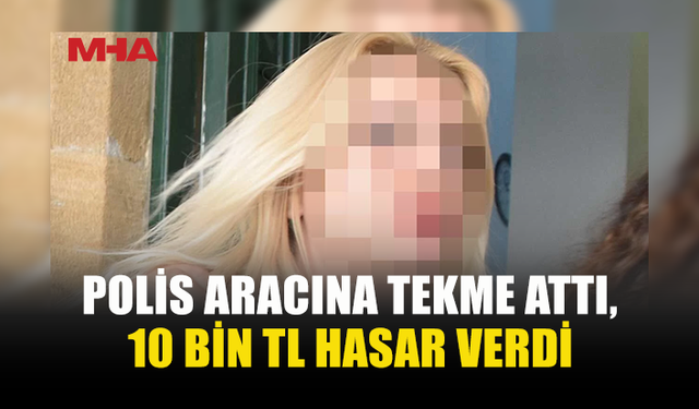 SARHOŞLUK NEDENİYLE GÖTÜRÜLDÜ, POLİS ARACINA HASAR VERDİ