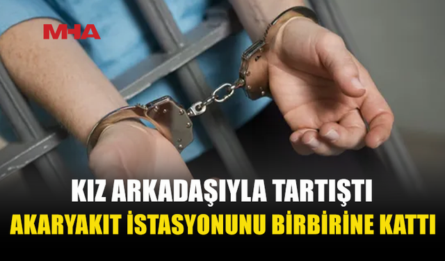 ALKOLLÜ ŞAHIS AKARYAKIT İSTASYONUNDA ORTALIĞI DAĞITTI