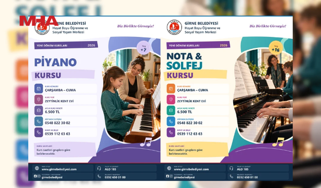 GİRNE BELEDİYESİ YENİ DÖNEM MÜZİK KURS KAYITLARI BAŞLADI