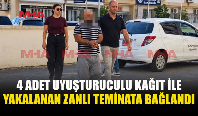YASAKLI MADDELİ KAĞIT İLE YAKALANAN ZANLI TEMİNATA BAĞLANDI