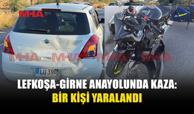 LEFKOŞA-GİRNE ANAYOLUNDA TRAFİK KAZASI MEYDANA GELDİ