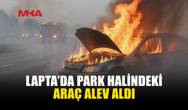 LAPTA’DA ARAÇ YANGINI: MOTOR BÖLÜMÜ ZARAR GÖRDÜ