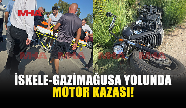 İSKELE-GAZİMAĞUSA YOLUNDA MOTOR KAZASI MEYDANA GELDİ