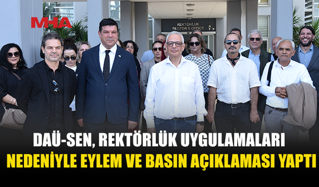DAÜ-SEN’DEN REKTÖRLÜK ÖNÜNDE SİYAH ÇELENKLİ EYLEM