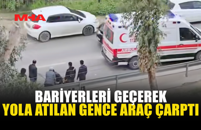 KARŞIYA GEÇMEK İSTERKEN ARAÇ ÇARPTI