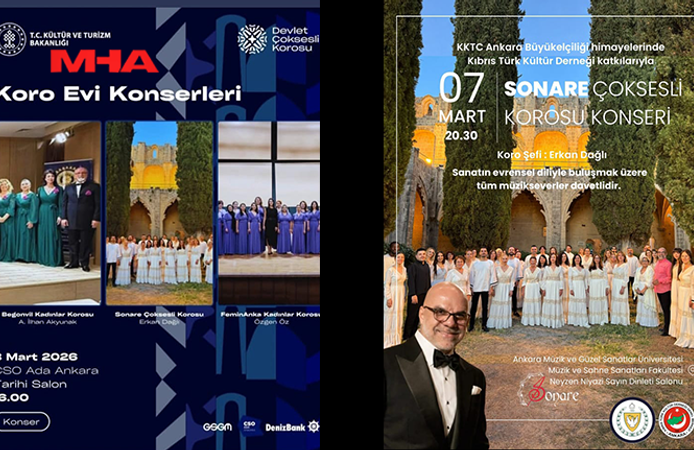 SONARE ÇOKSESLİ KOROSU 7 VE 8 Mart'ta ANKARA’DA SANATSEVERLERLE BULUŞUYOR