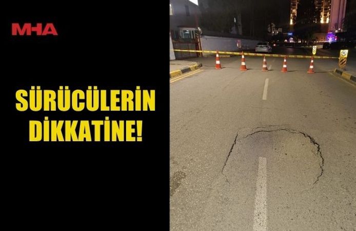 LEFKOŞA’DA YOL ÇÖKMESİ: ATATÜRK CADDESİ TRAFİĞE KAPATILDI