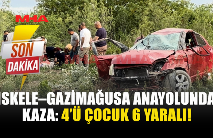 İSKELE–GAZİMAĞUSA ANAYOLUNDA KAZA!