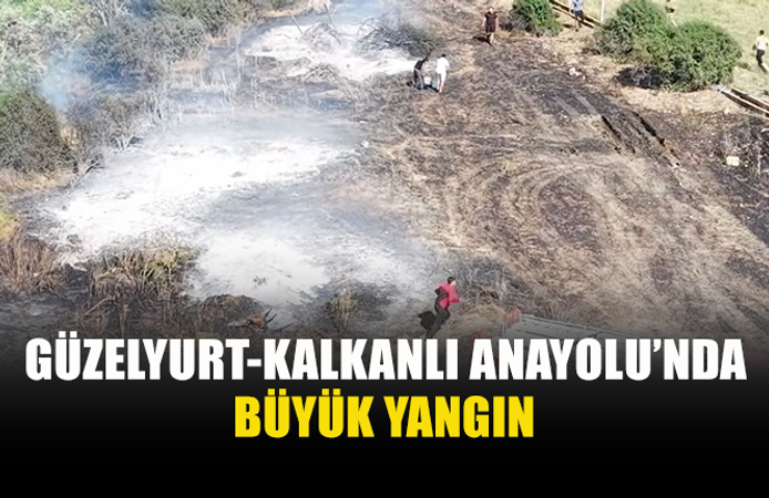 GÜZELYURT'TA ÇIKAN YANGINDA 30 DÖNÜMLÜK ALAN KÜL OLDU