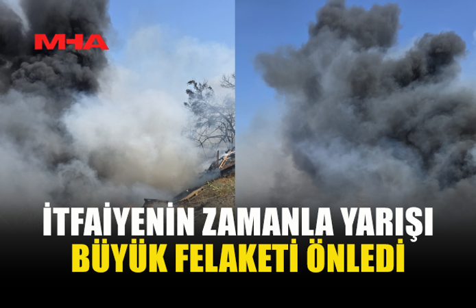 40 DÖNÜMLÜK ALAN YANDI, İTFAİYE BÜYÜK FELAKETİ ÖNLEDİ