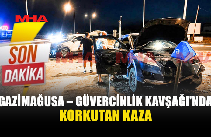 GAZİMAĞUSA GÜVERCİNLİK KAVŞAĞI'NDA TRAFİK KAZASI!