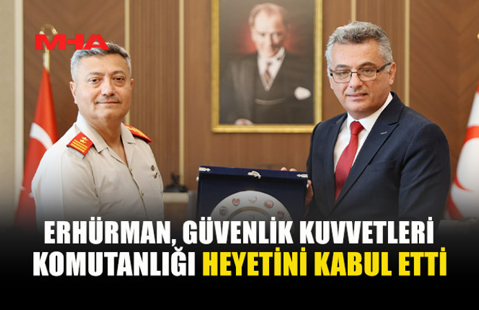 ERHÜRMAN, GKK KOMUTANI TÜMGENERAL GÖRGÜLÜ VE BERABERİNDEKİ HEYETİ KABUL ETTİ