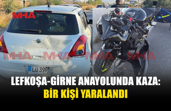 LEFKOŞA-GİRNE ANAYOLUNDA TRAFİK KAZASI MEYDANA GELDİ