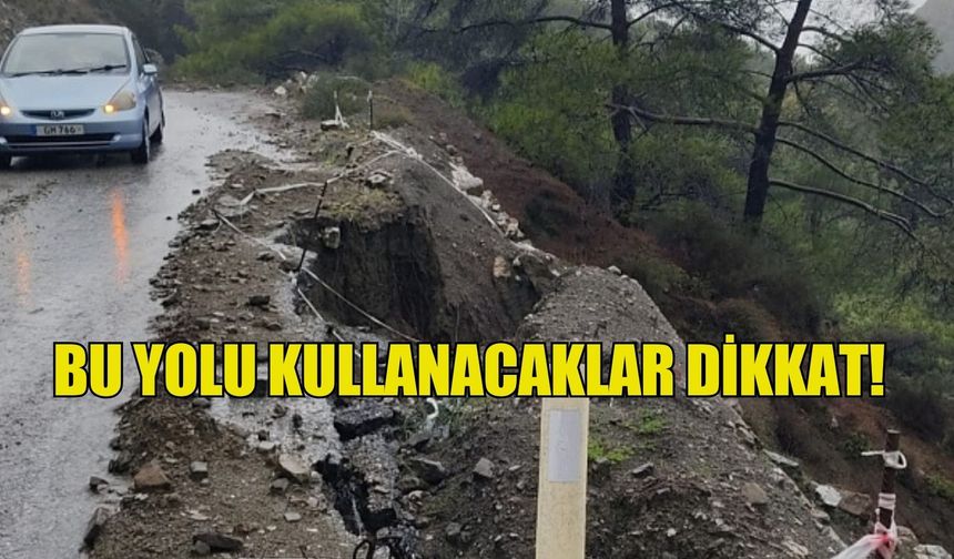 Kozan - Karşıyaka Yolu güzergah boyunca yolda oluşan çökmeler nedeniyle trafik akışına kapatıldı