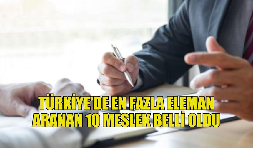 Türkiye'de en fazla eleman aranan 10 meslek belli oldu