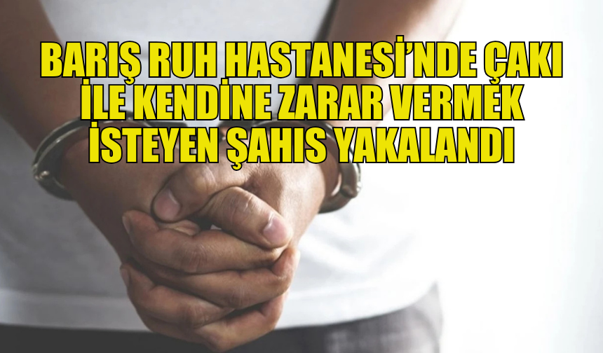 ÇAKI İLE KENDİNE ZARAR VERMEYE ÇALIŞAN KİŞİ HASTANEDE TUTUKLANDI