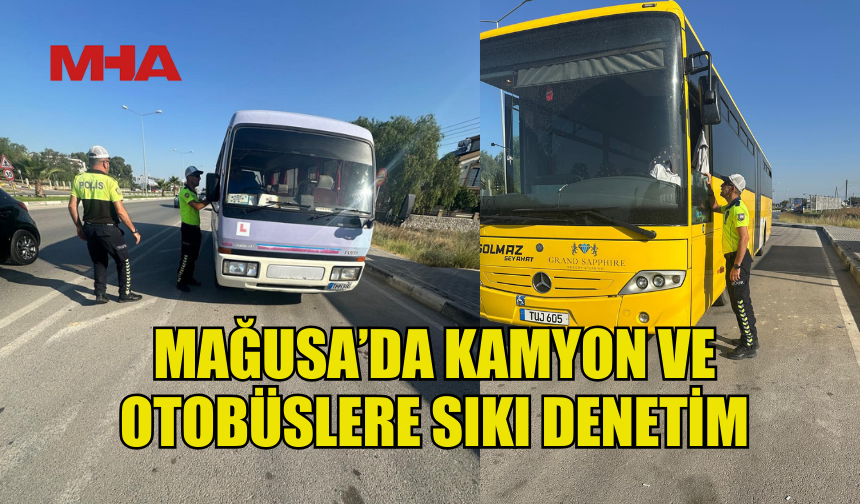 POLİS GAZİMAĞUSA'DA KAMU İŞLETME İZİNLİ ARAÇLARI DENETLEMEYE DEVAM EDİYOR