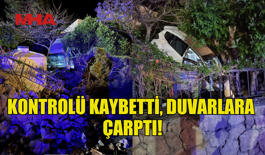 KARAOĞLANOĞLU CADDESİ’NDE ARAÇ SÜRÜCÜSÜ DUVARA ÇARPTI