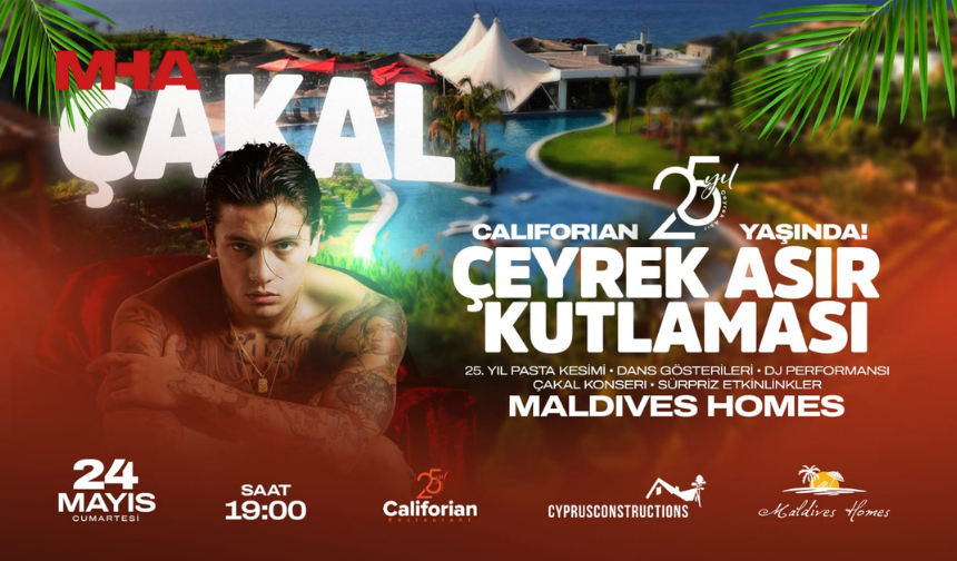 CALİFORİAN RESTAURANT 25. YILINI ÇAKAL KONSERİYLE KUTLUYOR