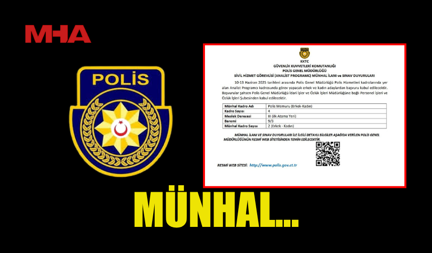 POLİS GENEL MÜDÜRLÜĞÜ MÜNHAL DUYURUSU