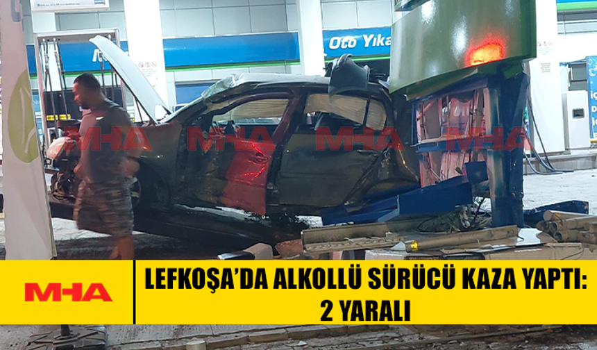 LEFKOŞA’DA ALKOLLÜ SÜRÜCÜ KAZA YAPTI: 2 YARALI