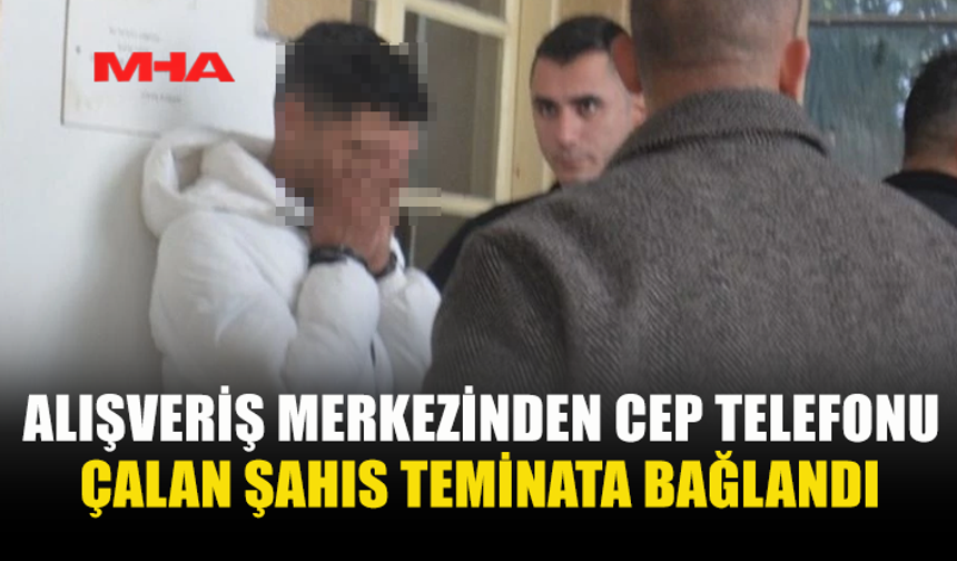 ALIŞVERİŞ MERKEZİNDEN CEP TELEFONU ÇALDI, TEMİNATA BAĞLANDI