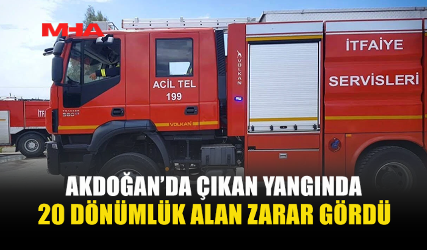 AKDOĞAN’DA ÇIKAN YANGIN 20 DÖNÜM ARAZİYİ KÜLE ÇEVİRDİ