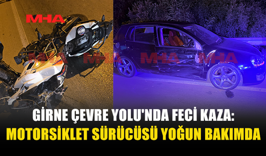 GİRNE ÇEVRE YOLU'NDA TRAFİK KAZASI...