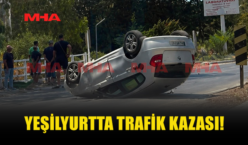 CENGİZ TOPEL HASTAHANESİ ÖNÜNDE KAZA: ARAÇ TAKLA ATTI!