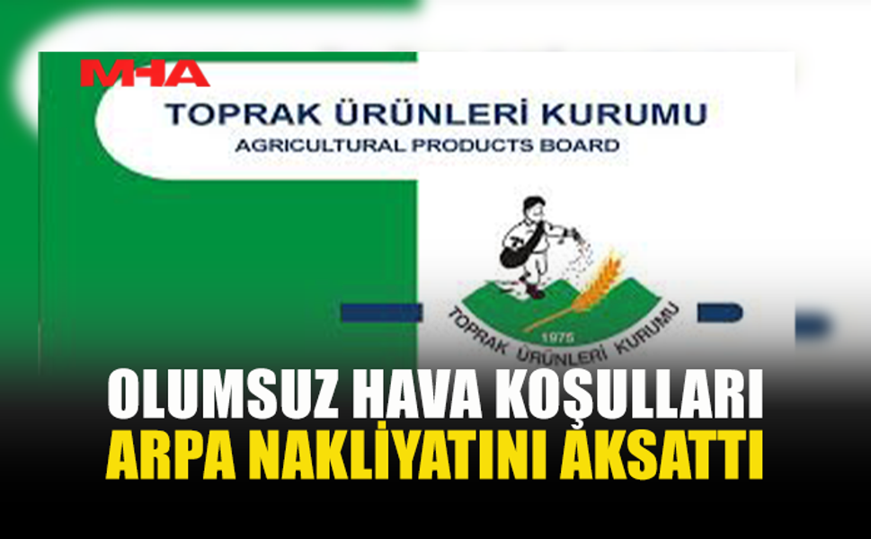 TÜK, ARPA SEVKİYATININ OLUMSUZ HAVA KOŞULLARI NEDENİYLE TAMAMLANAMADIĞINI DUYURDU
