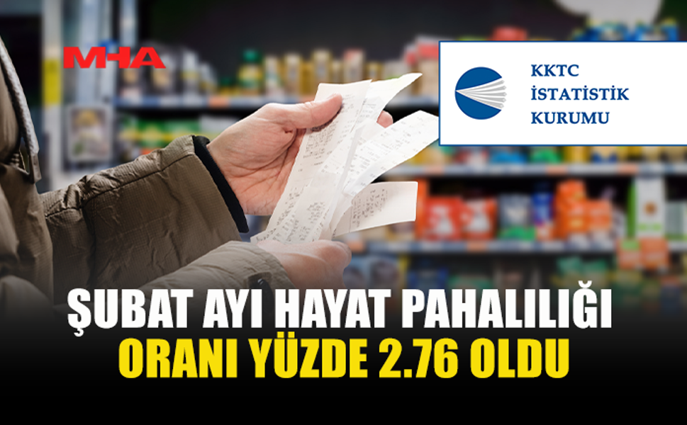 ŞUBAT ENFLASYONU YÜZDE 2.76 AÇIKLANDI