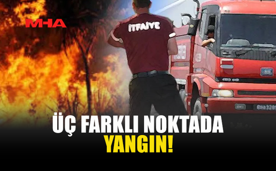 ÜÇ FARKLI NOKTADA YANGIN MEYDANA GELDİ