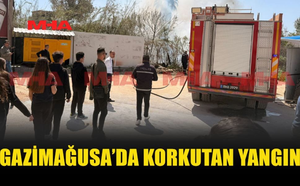 GAZİMAĞUSA LAGUNA BÖLGESİNDE YANGIN