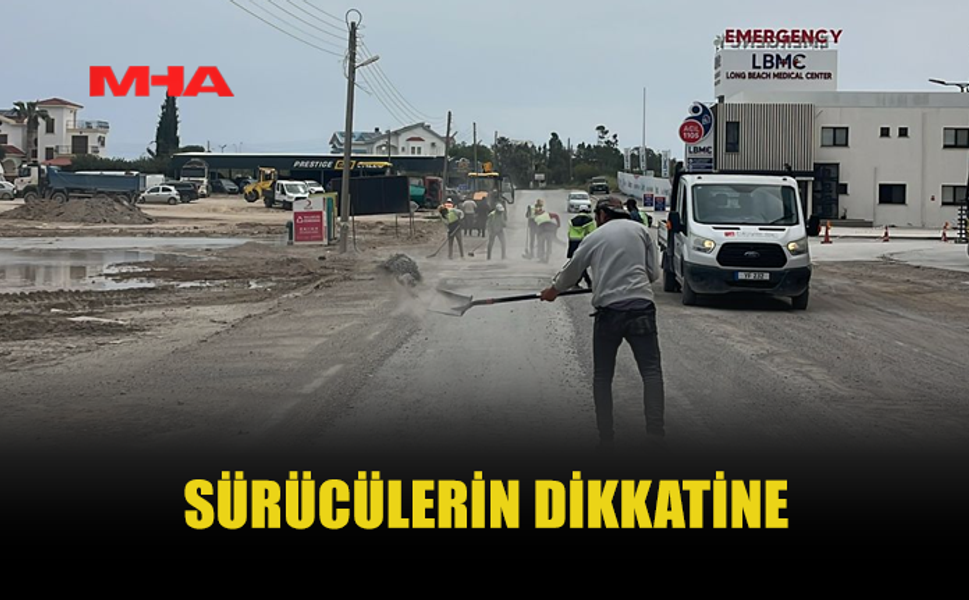 ERCAN-İSKELE ARASINDA ESKİ YOL TRAFİĞE KAPATILDI: ASFALT ÇALIŞMASI BAŞLADI