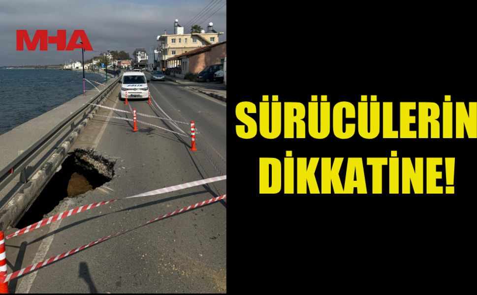 ECEVİT CADDESİ’NDE YOL ÇÖKTÜ
