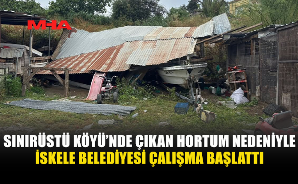 SINIRÜSTÜ KÖYÜ’NDE HORTUM EVLERDE HASARA YOL AÇTI: İSKELE BELEDİYESİ HAREKETE GEÇTİ