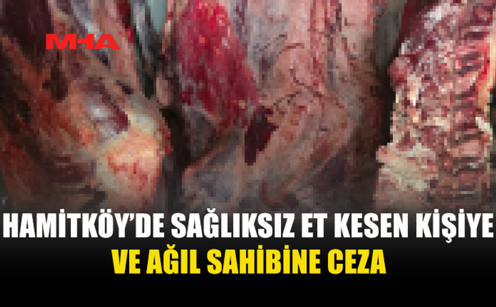 HAMİTKÖY'DE İZİNSİZ VE SAĞLIKSIZ KOŞULLARDA ET KESEN KİŞİ VE AĞIL SAHİBİNE CEZA...