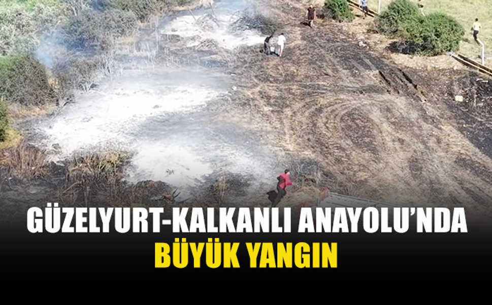 GÜZELYURT'TA ÇIKAN YANGINDA 30 DÖNÜMLÜK ALAN KÜL OLDU