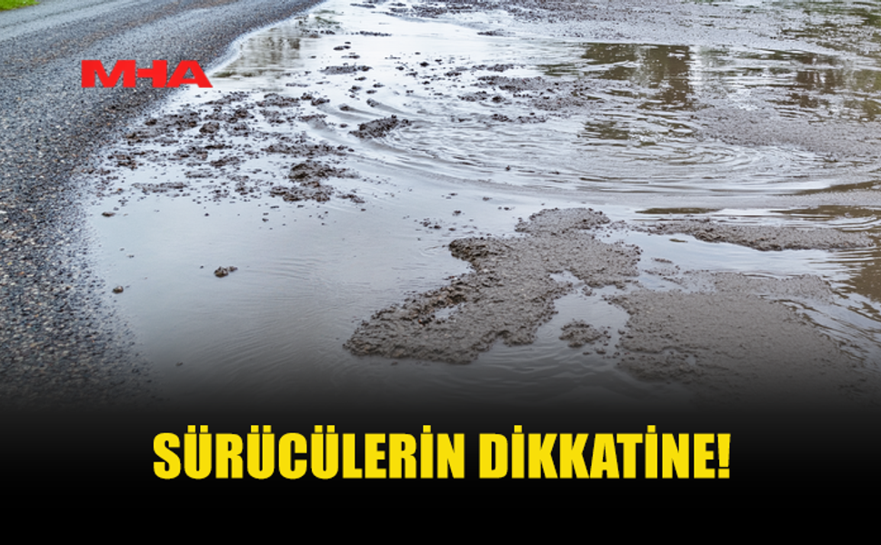 İSKELE-KARPAZ YOLUNDA YAĞIŞ NEDENİYLE SU BİRİKİNTİLERİ OLUŞTU