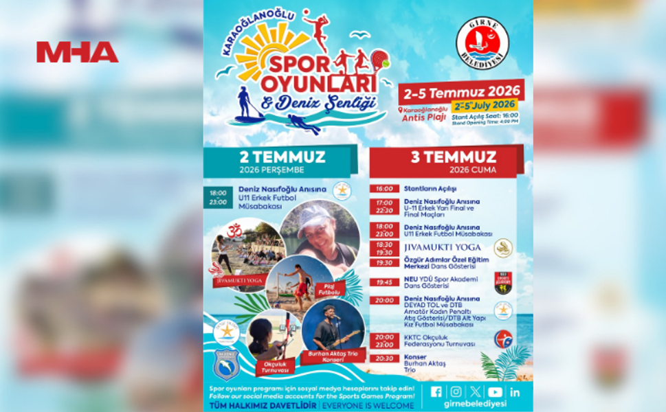 KARAOĞLANOĞLU SPOR OYUNLARI VE DENİZ ŞENLİĞİ BAŞLIYOR