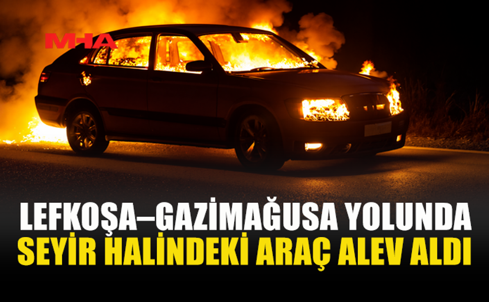 İNÖNÜ KAVŞAĞI’NDA SEYİR HALİNDEKİ ARAÇ YANDI