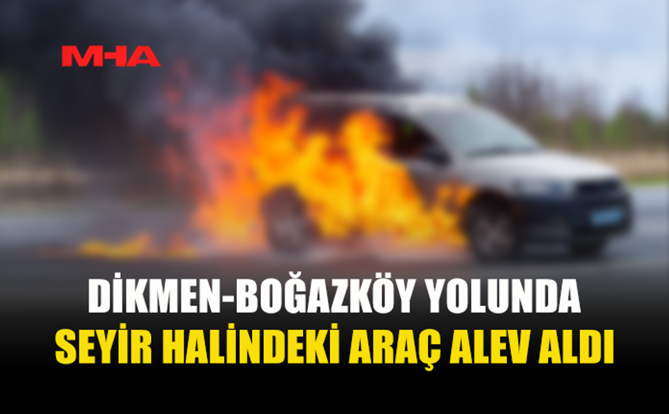 DİKMEN-BOĞAZKÖY YOLUNDA ARAÇ YANGINI